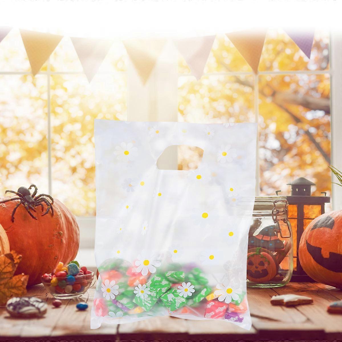 100Pcs Flower Packaging Bag Chic Tote Bags For Store Use Large Size Rectangular Storage