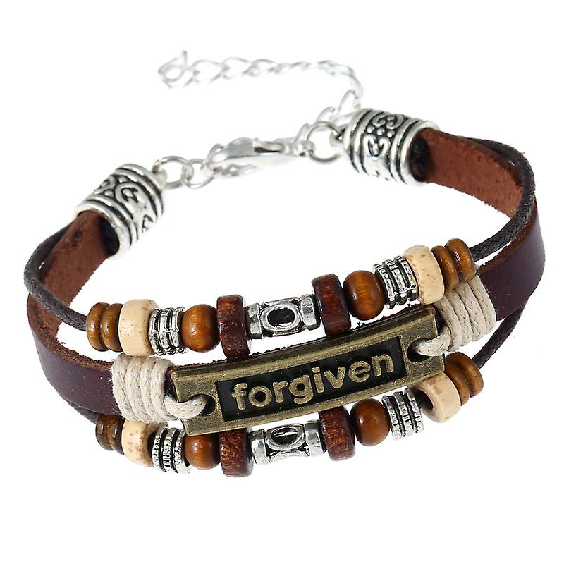 Forgiven Cowhide Bracelet - Forgiven European And American Wind Retro Bracelet - Forgiven Handmade Vintage Cowhide Bracelet