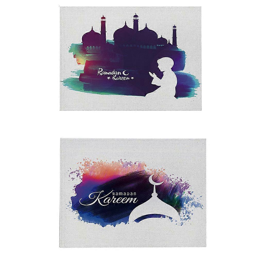 Tableware Pad Creative Printing Placemat for Thermal Insulation 4Pcs