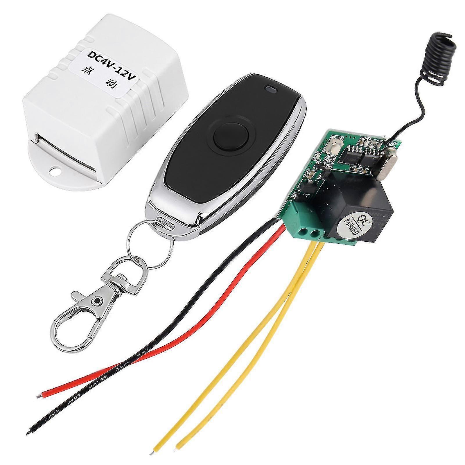 Dc 4v 5v 6v 7.4v 9v 12v Wireless Relay Remote Control One Key Switch Receiver Transmitter