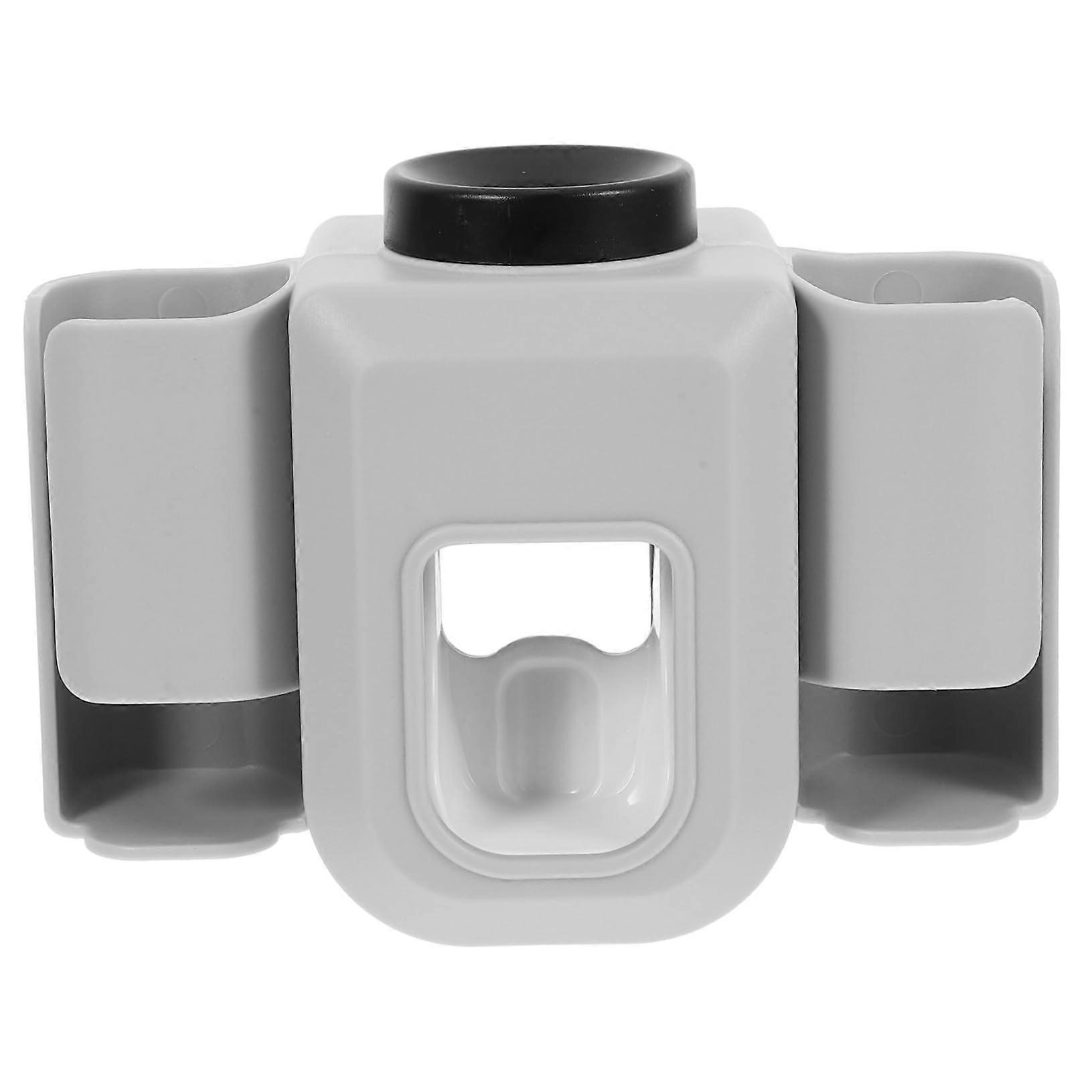 Wall Mounted Toothbrush Holder and Automatic Toothpaste Dispenser SpaceSaving Bathroom Organizer