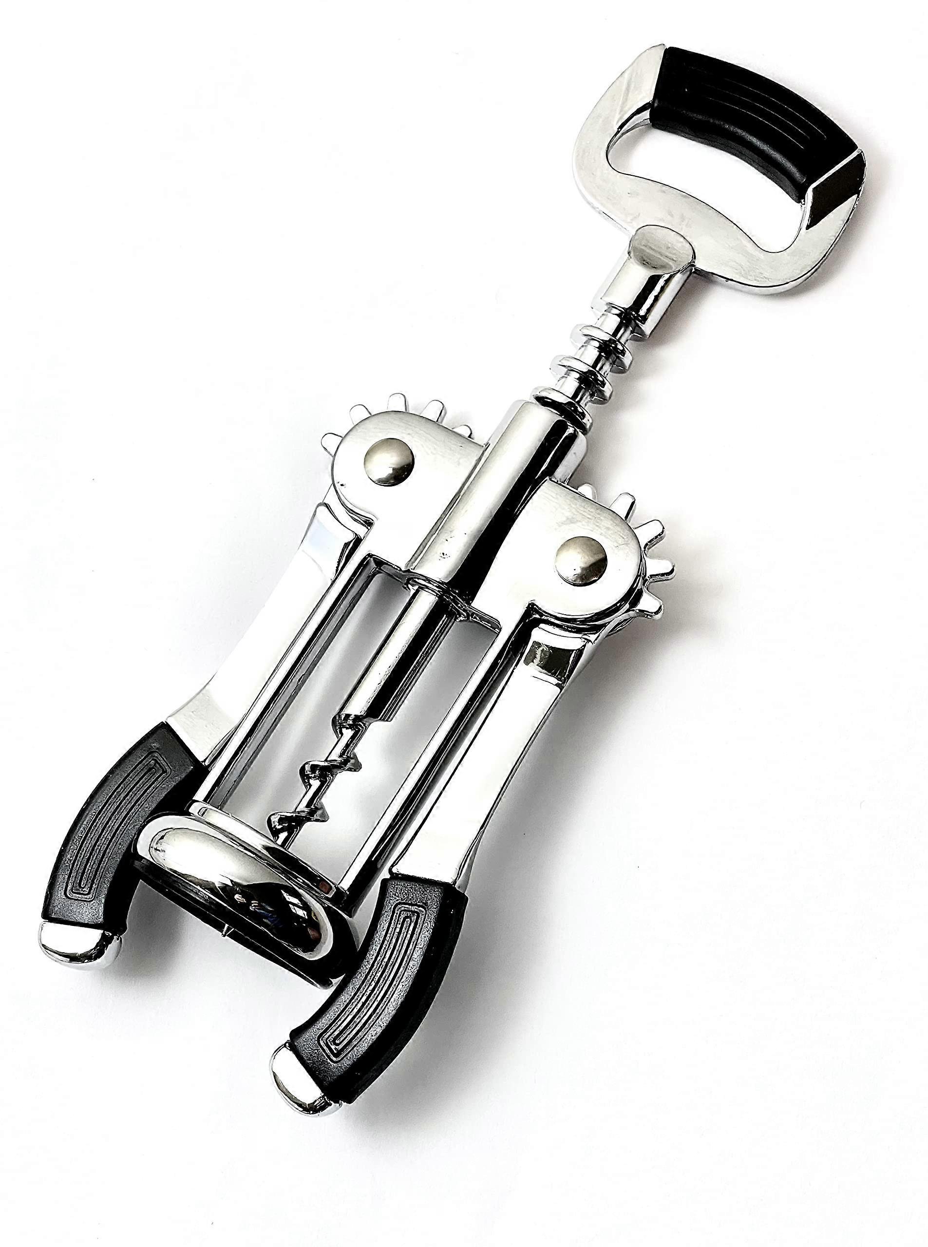Heavy Duty Corkscrew Wine Opener with Ergonomic Grip Handle for Professional Use
