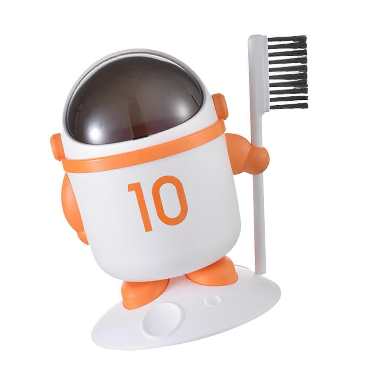 Cute Astronaut Desktop Trash Can with Lid OdorIsolating Mini Garbage Bin for Office Bedroom