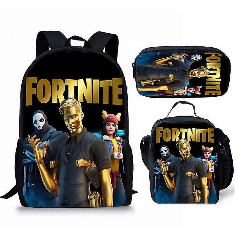 Fortnite Fortnite Backpack Large Capacity Three-piece Set Peripheral Backpack Student School Bag