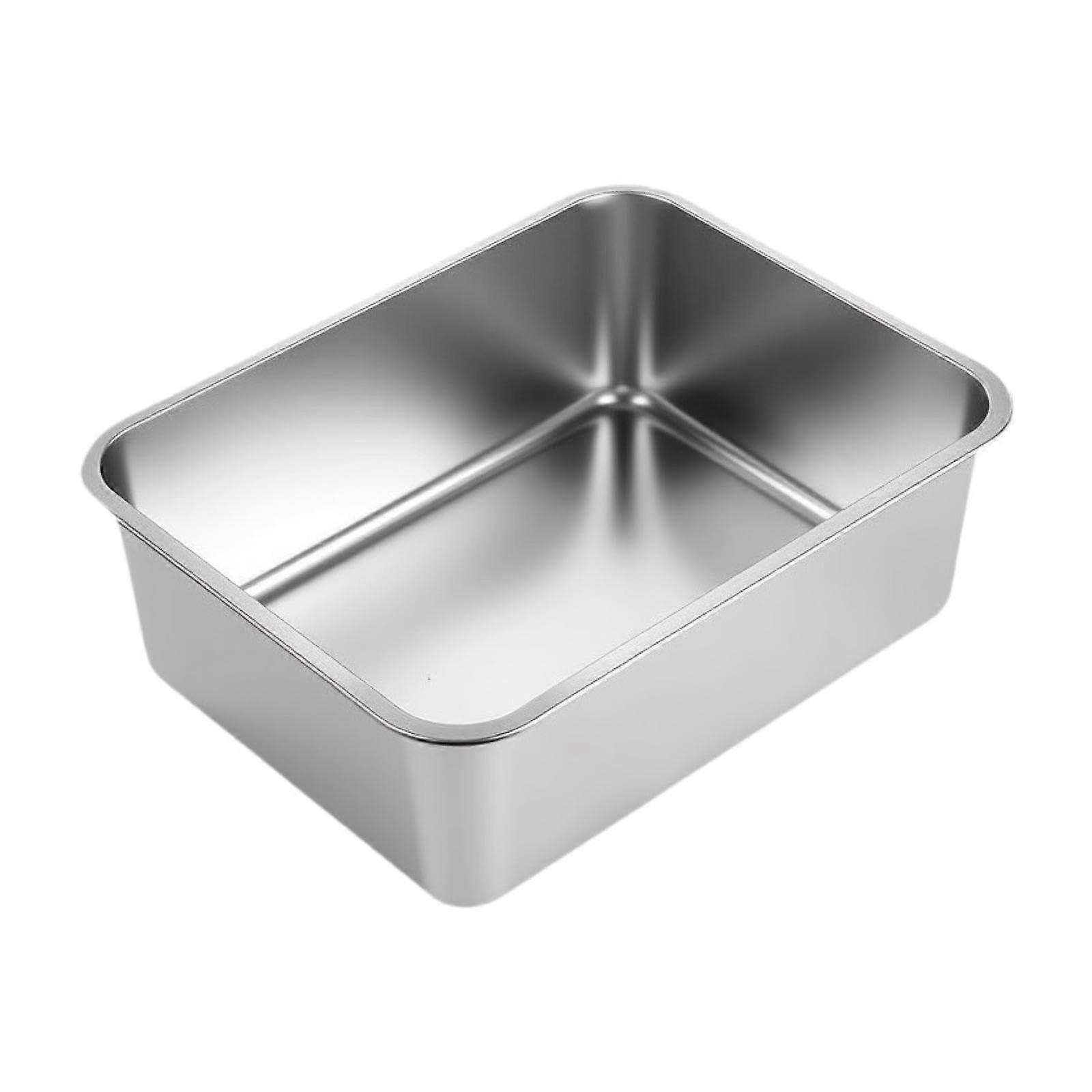 Stainless Steel  Sided Cat Litter Box with Easy Clean Surface and TipResistant Design
