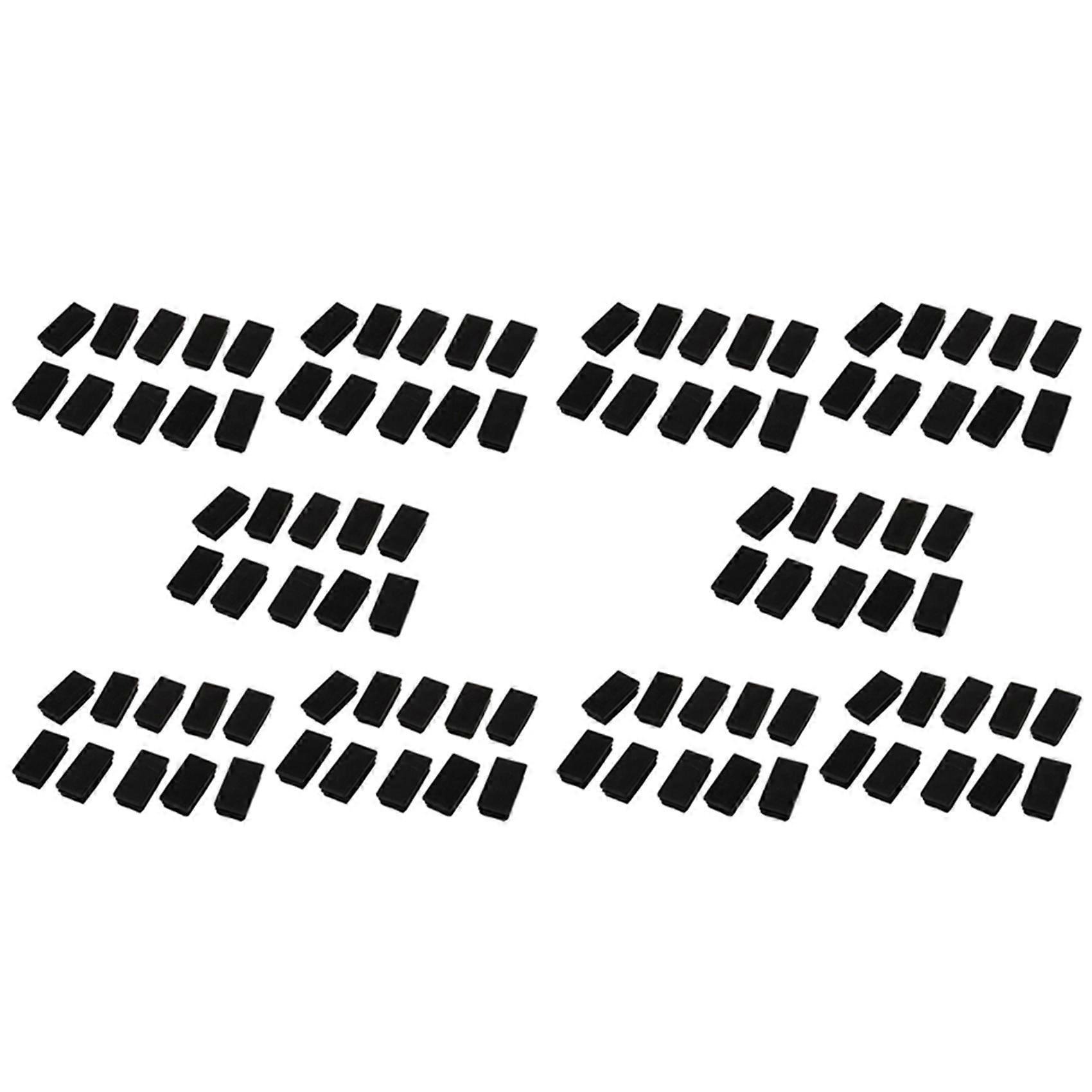 Plastic Rectangle Tube Inserts End Blanking Cap 25X50mm 100 Pcs Black