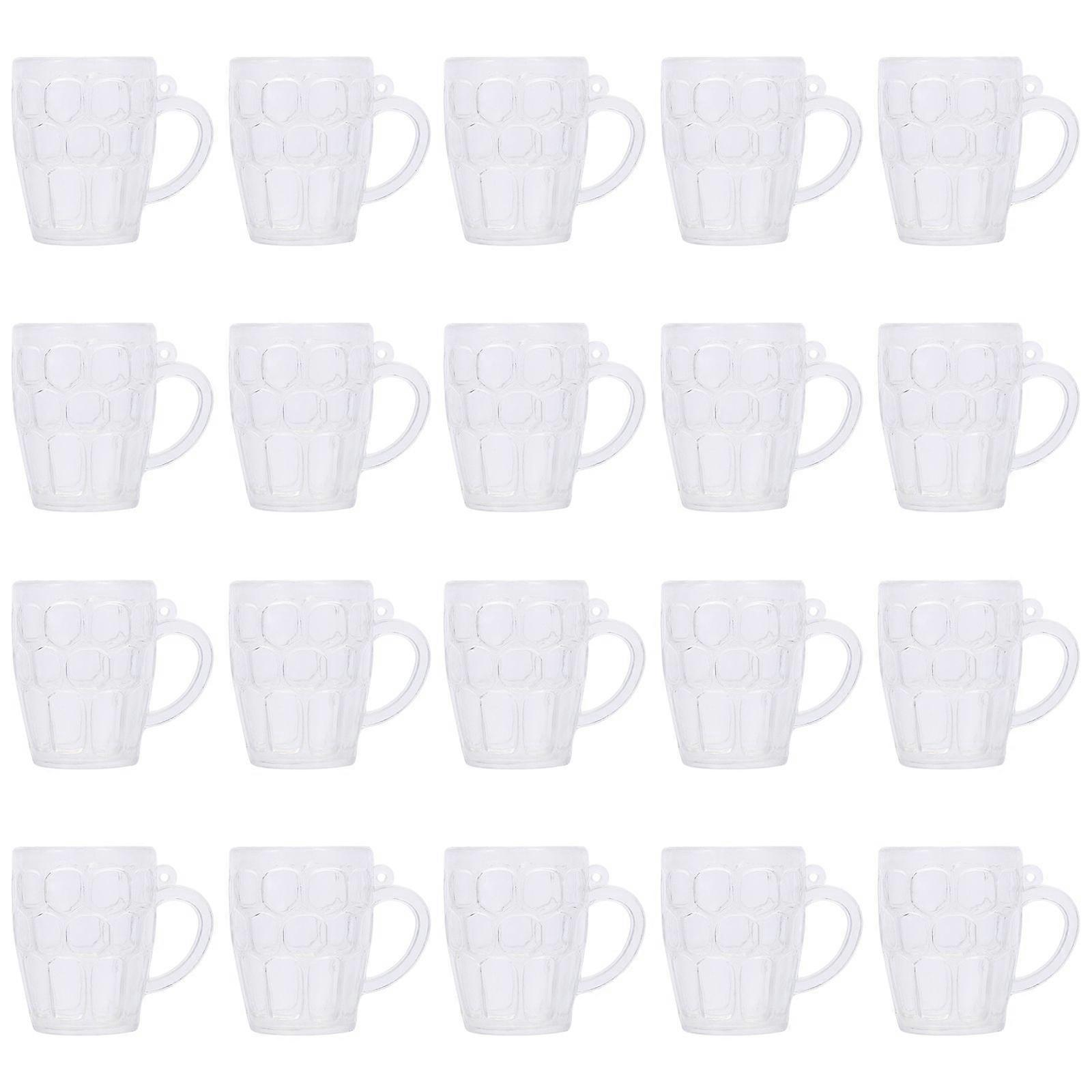 20pcs Mini Cup Mini Beer Cups Mini Transparent Plastic Cup DIY Crafts Accessory
