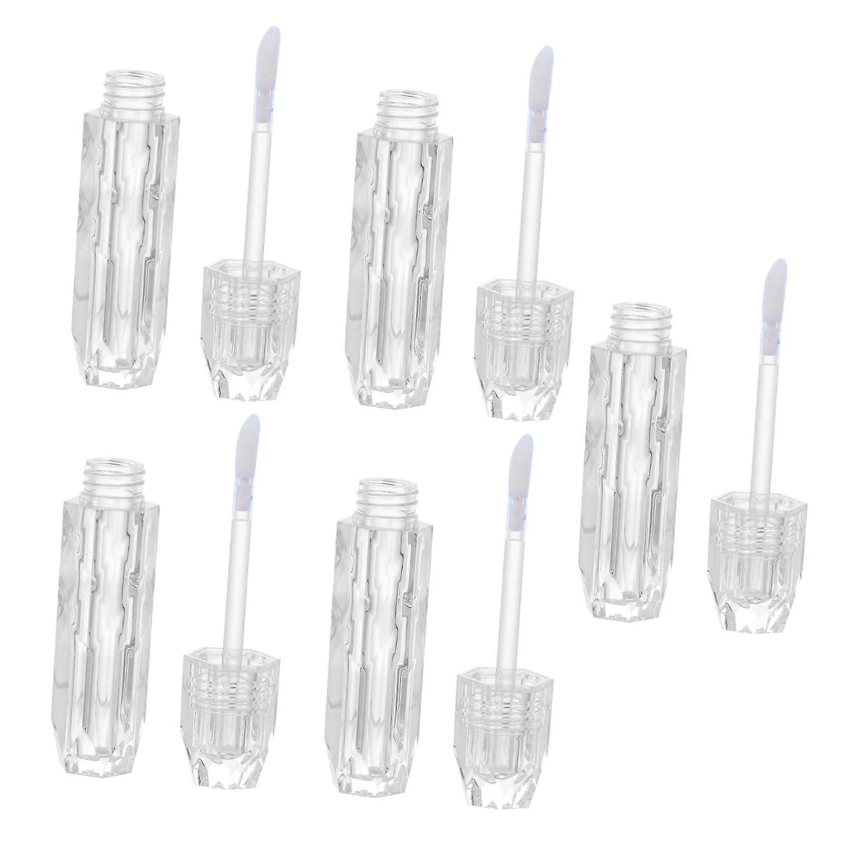 5pcs Clear Refillable Lip Gloss Tubes with Wand Applicator, Travel Size Empty Containers for DIY Makeup