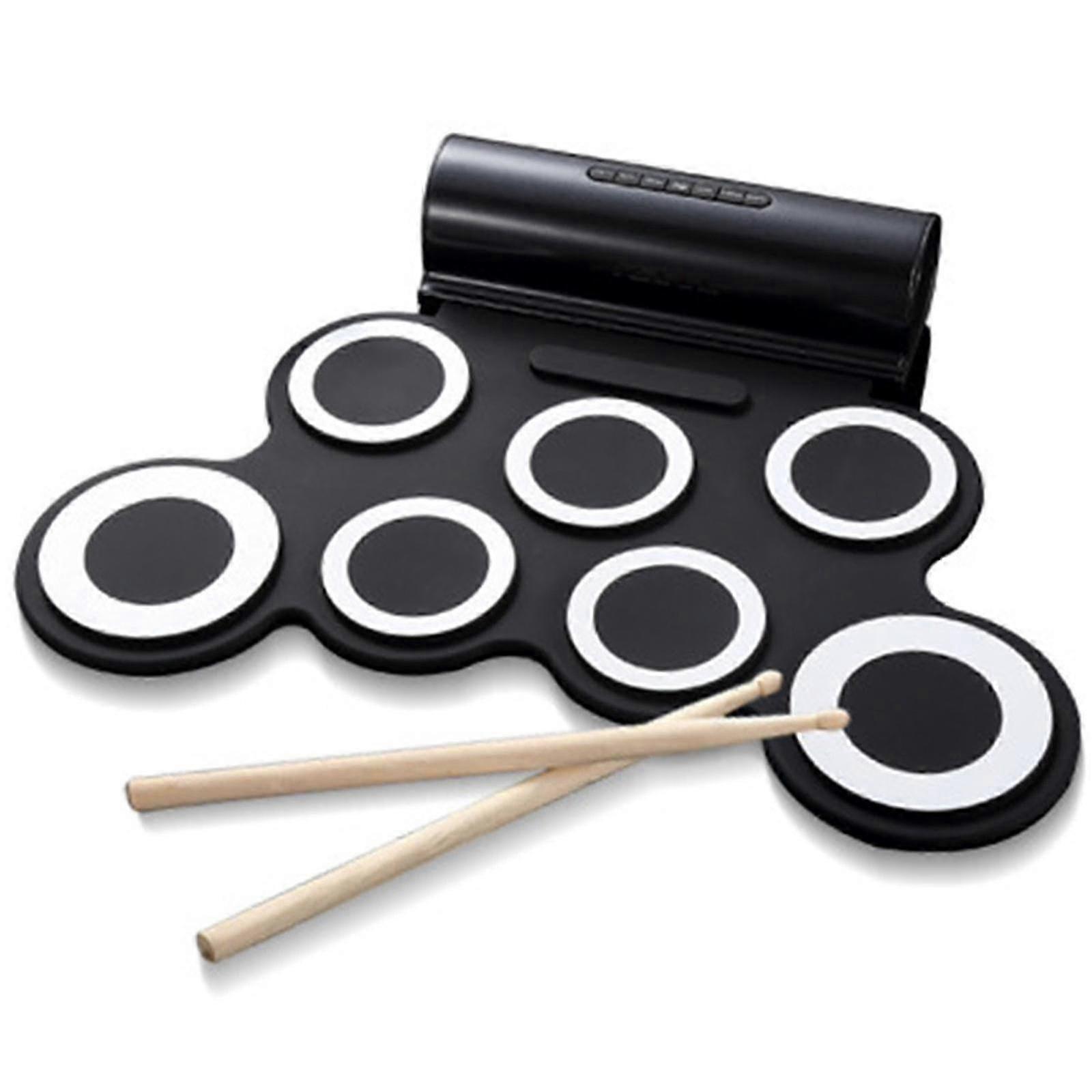 multicolor maths games 7 Pad Roll Up Drum Kit Portable Hand Roll Drum Kit