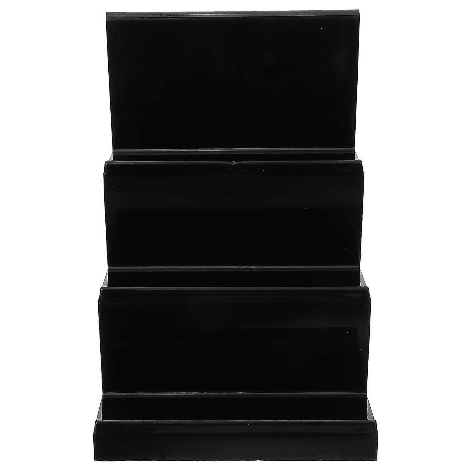 Black Acrylic Wallet Holder Stand for Display with 5Pcs Multi-Layer Riser