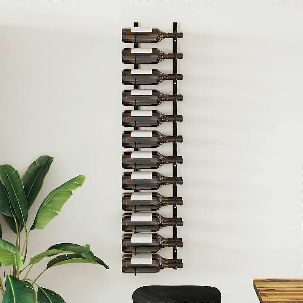 Wall Wine Rack for 24 Bottles Black Iron