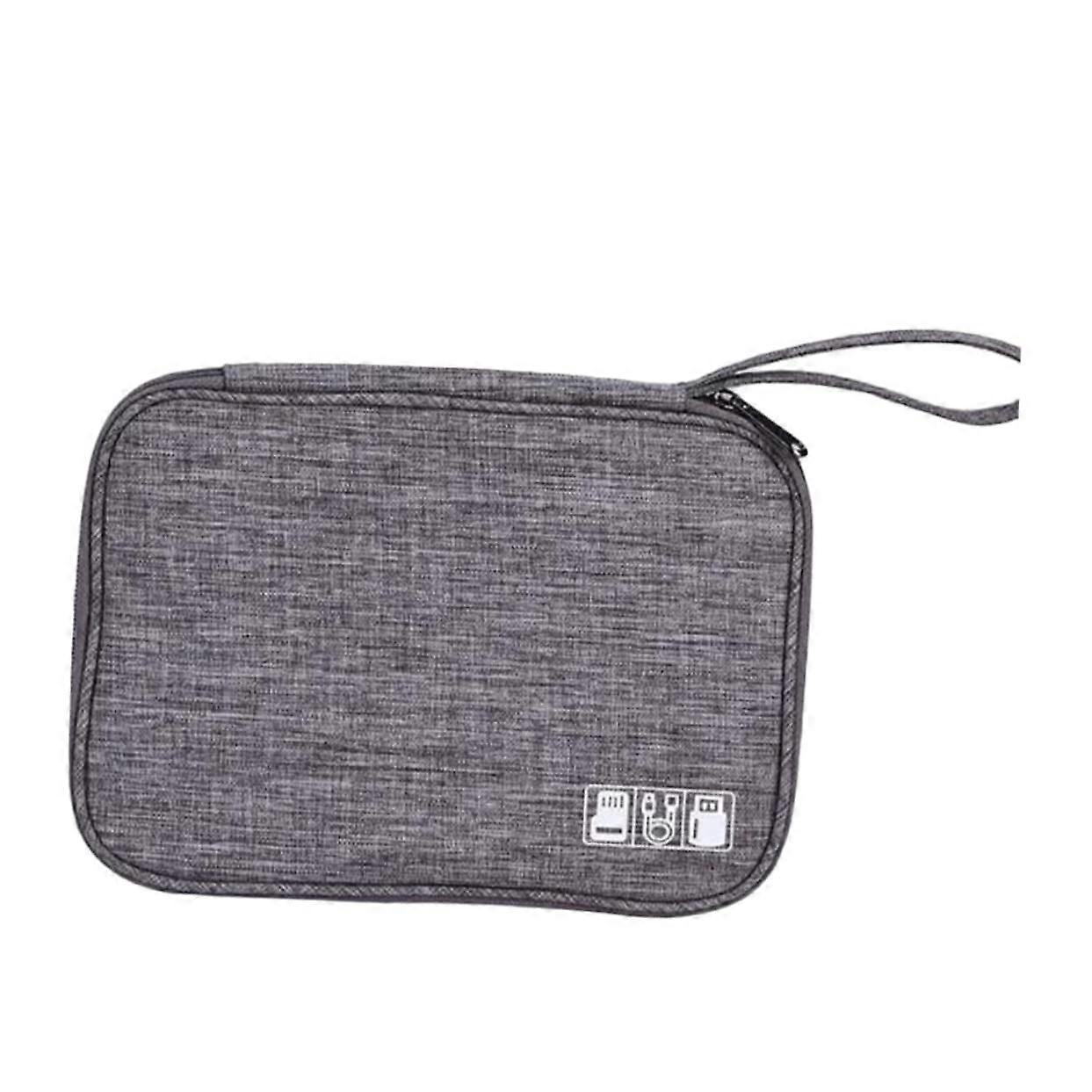 Electronic Accessories Organizer Waterproof Travel Cable Storage Bag with MultiPocket Grey Case