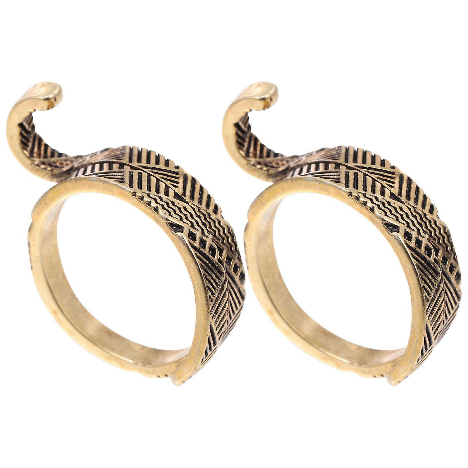 Knitting Loop Ring Copper Crochet Loop Tool for DIY Use 2Pcs