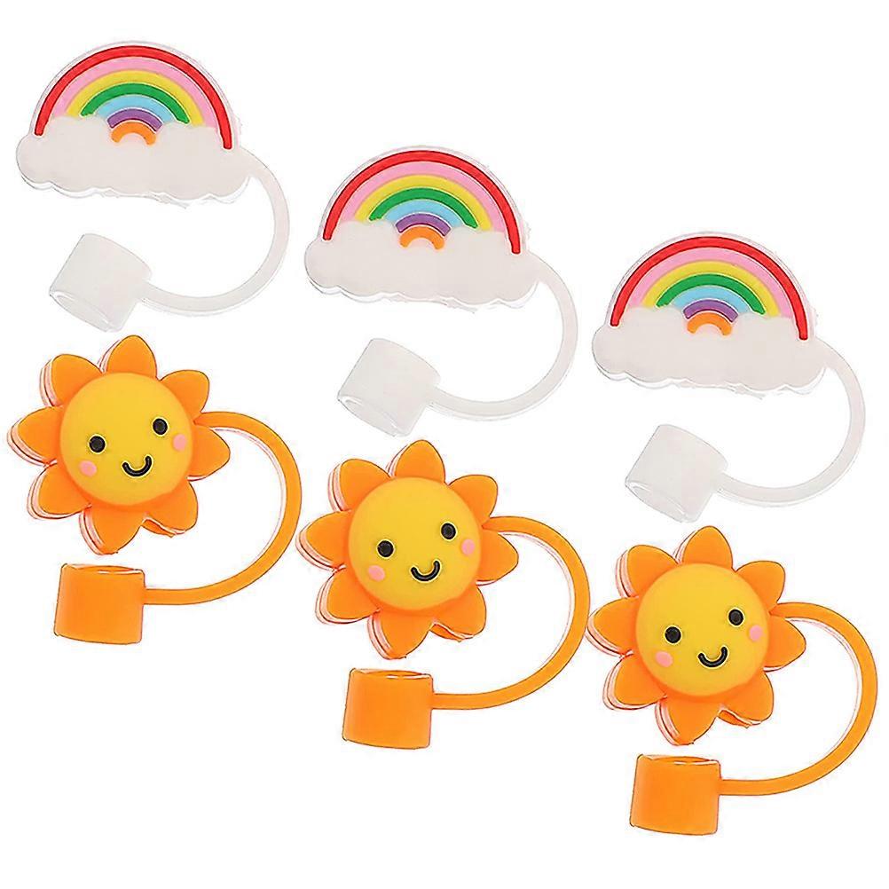 Silicone Straw Tips Cover Protective Accessories for 6Pcs Reusable Straw Caps