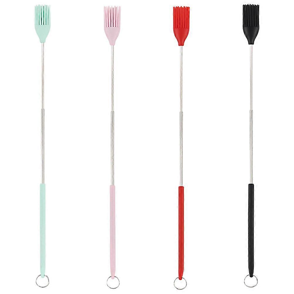 Colored Silicone Basting Brush for Kitchen Use 4Pcs Retractable Oil Brush