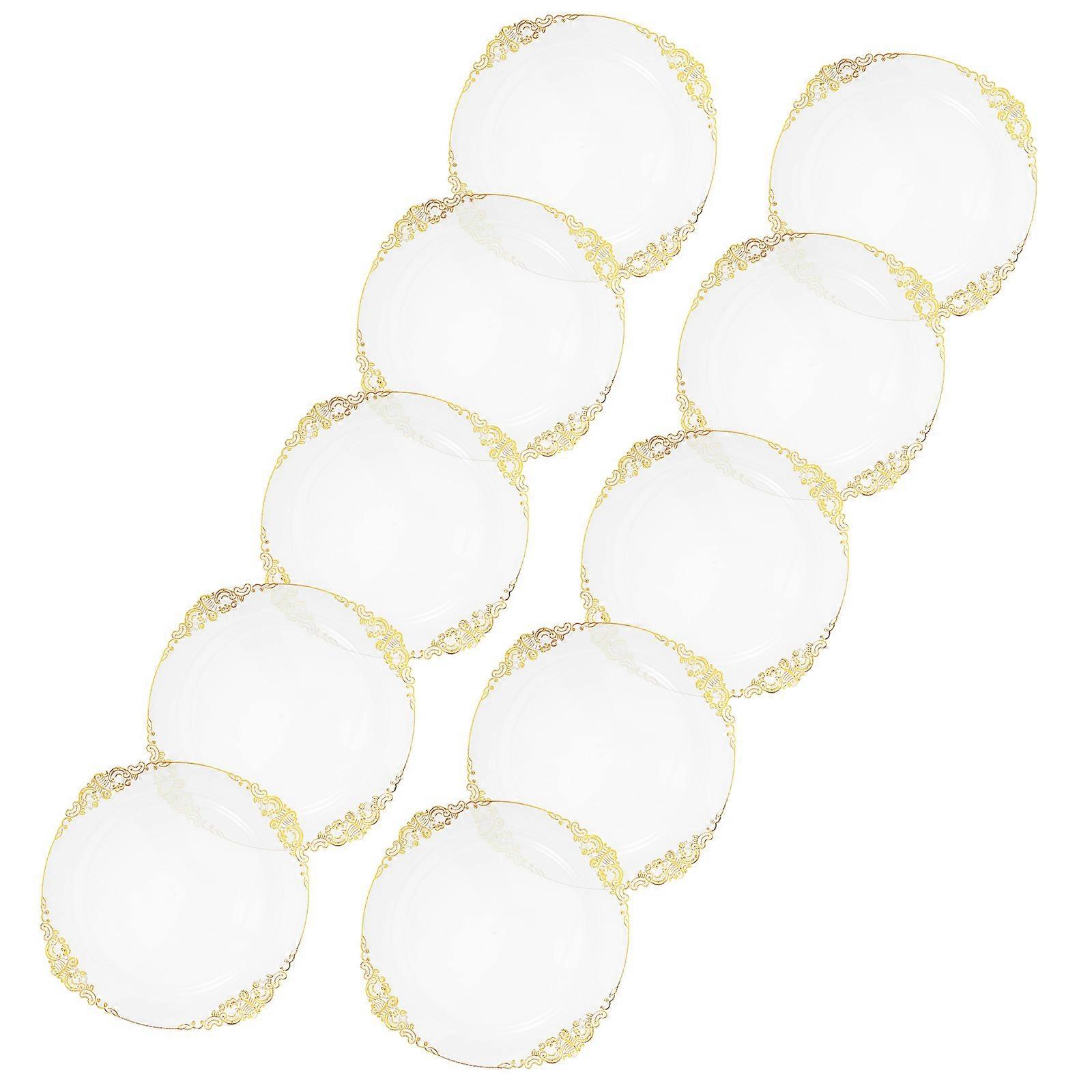 Clear with Gold Rim for Weddings 10Pcs