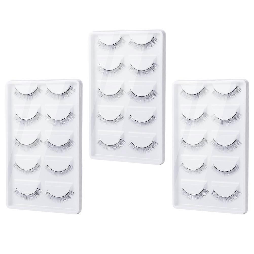 False Eyelashes Practice Makeup Lashes for Decor 3Sets White Fiber