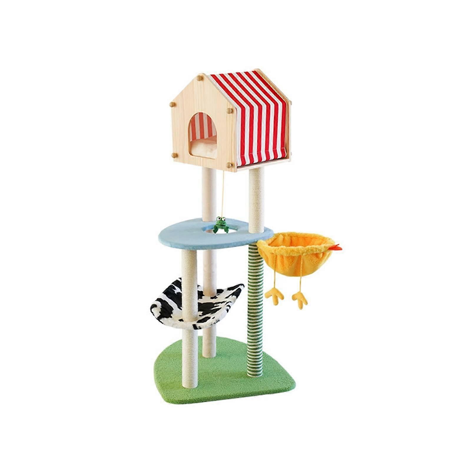 MultiLevel Cat Tree for Large Cats with Scratching Post, SpaceSaving Corner Fit and Stable Base