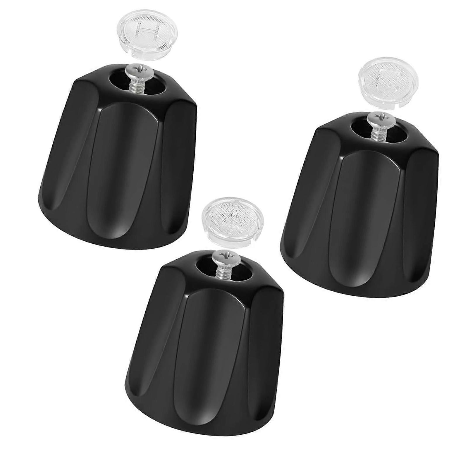 3 Pieces Shower Knobs Hot Cold Diverter Knobs Bathtub Faucets Shower Handles for Black
