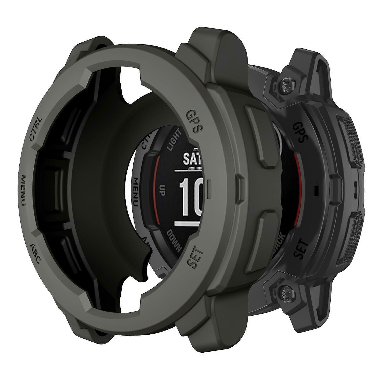 Case for Garmin Instinct E 45MM Gray Silicone Protective Cover, Durable Replacement Shell with Precise Fit