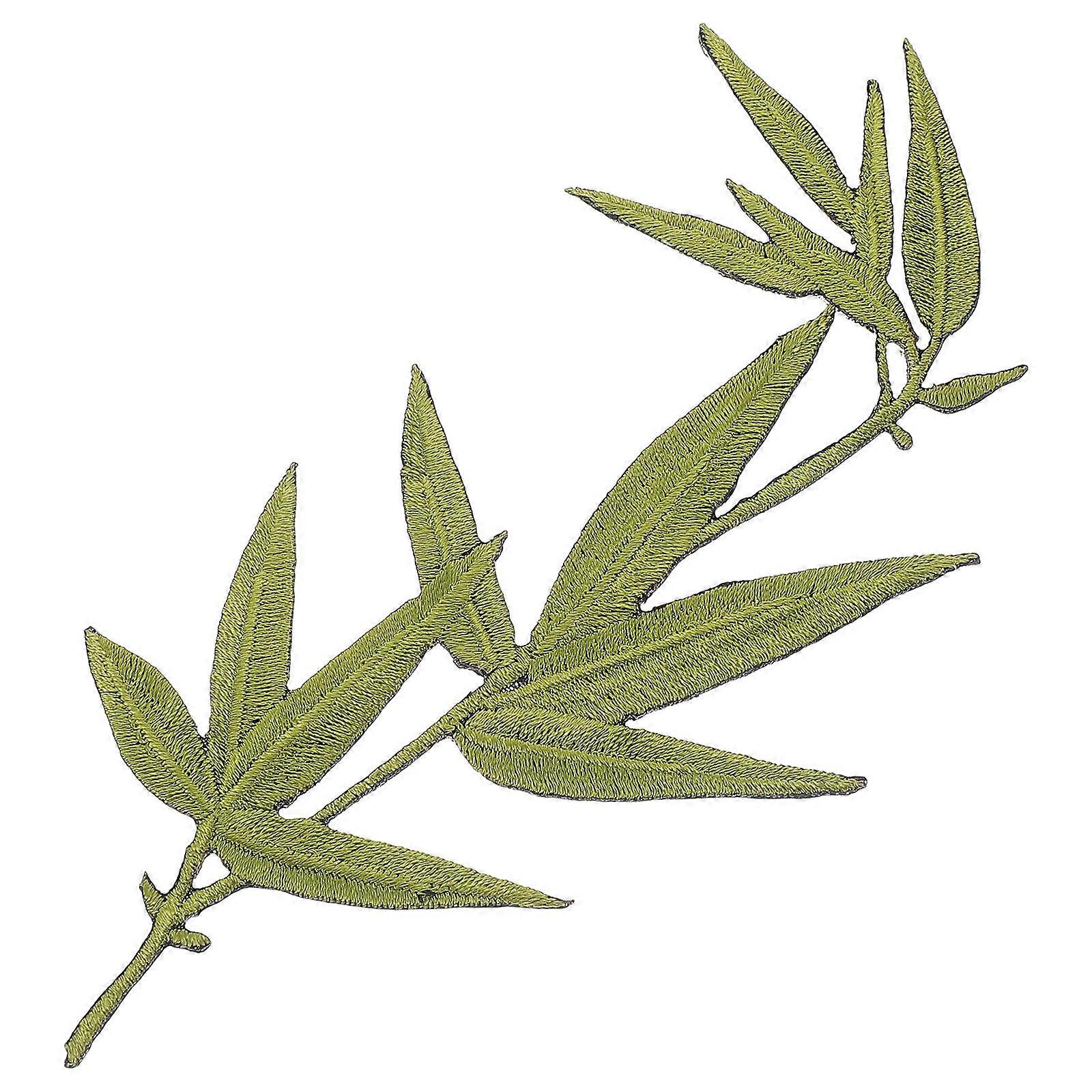 Embroidery Patch Leaf Design Bamboo Leaf Cloth for DIY Use 3Pcs