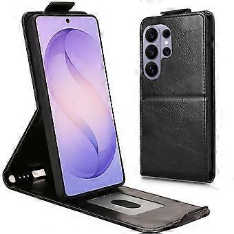 Compatibel met Samsung Galaxy S26 Ultra Stand Case met magnetische sluiting, verticale flip-hoes van leer en kaarthouder.