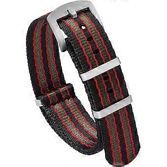 Nylon Watch Band 18mm 20mm 22mm Multicolor Replacement Watch Straps for Men Women (Black R