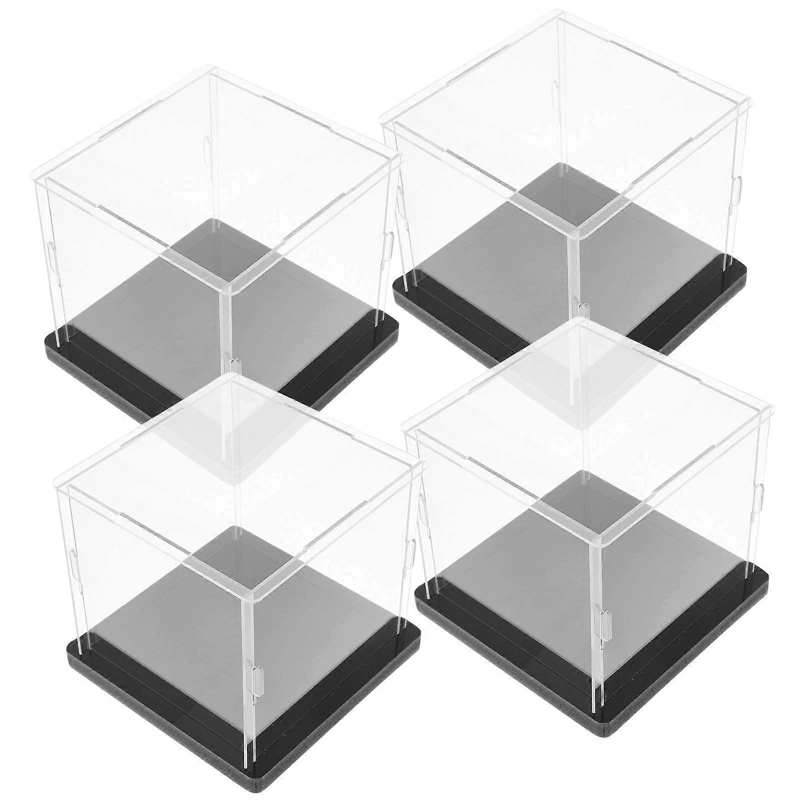 Clear Display Boxes for Action Figure Storage Cubes in 4Pcs Set