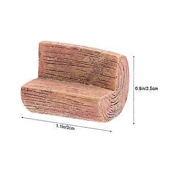 Banquinho/cadeira em resina em miniatura para decoração de jardim, cor café.