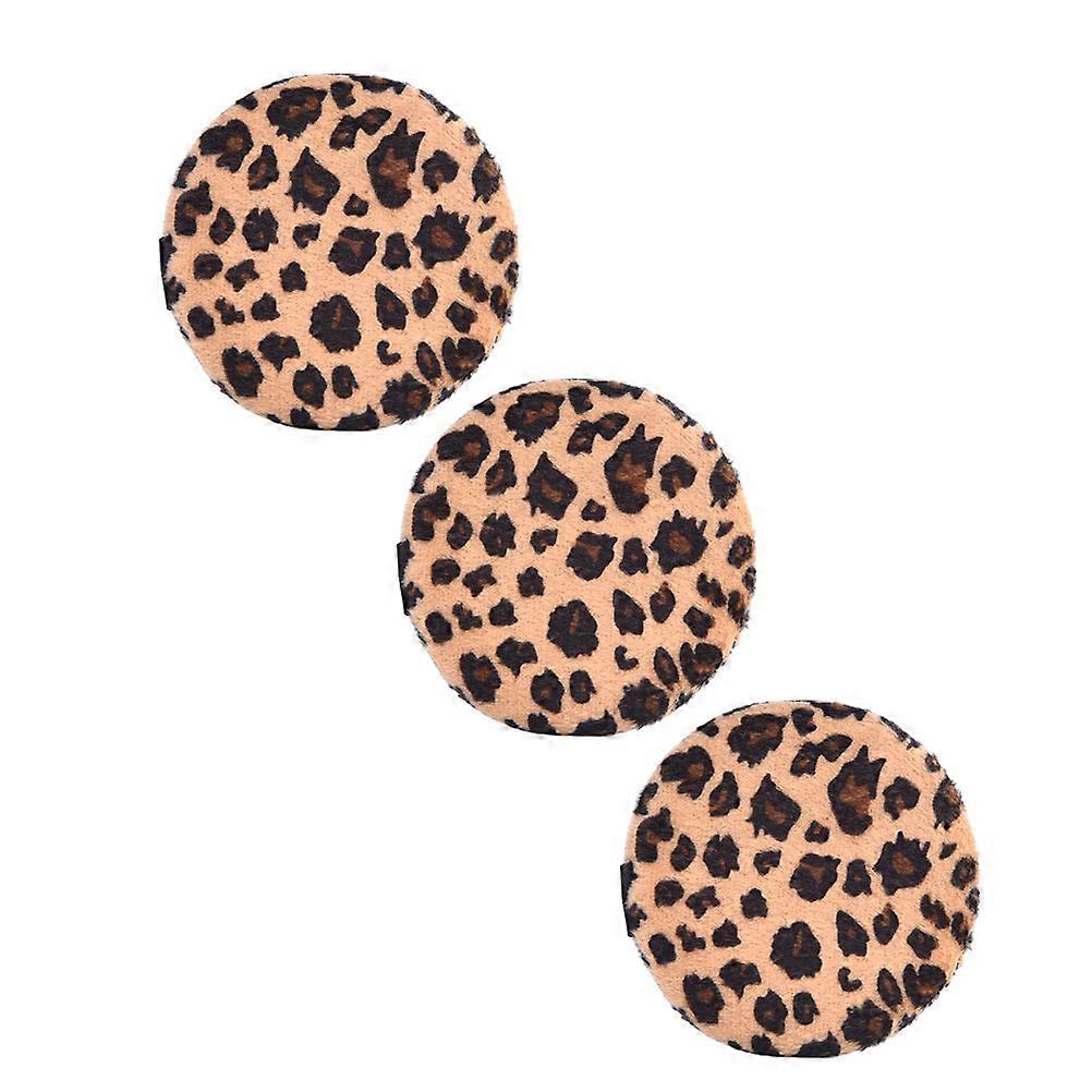 Loose Powder Leopard Makeup Pad 3Pcs for Smooth Makeup Application