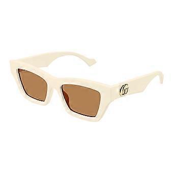 Gucci GG1753S Asian Fit 003 Full Rim Ivory White Women Cat Eye Sunglasses UV2 Original