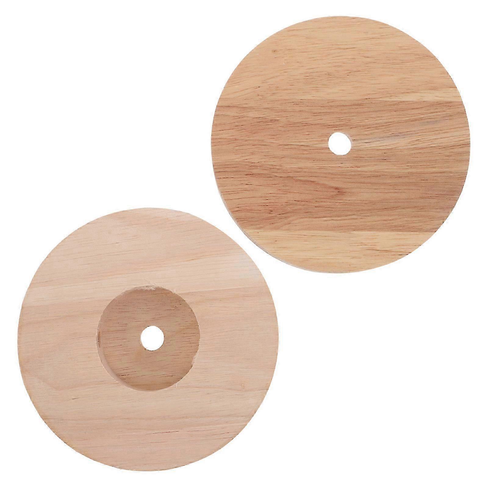 Rustic Solid Wood Lamp Base for Holding 2Pcs with E27 and E14 Holder