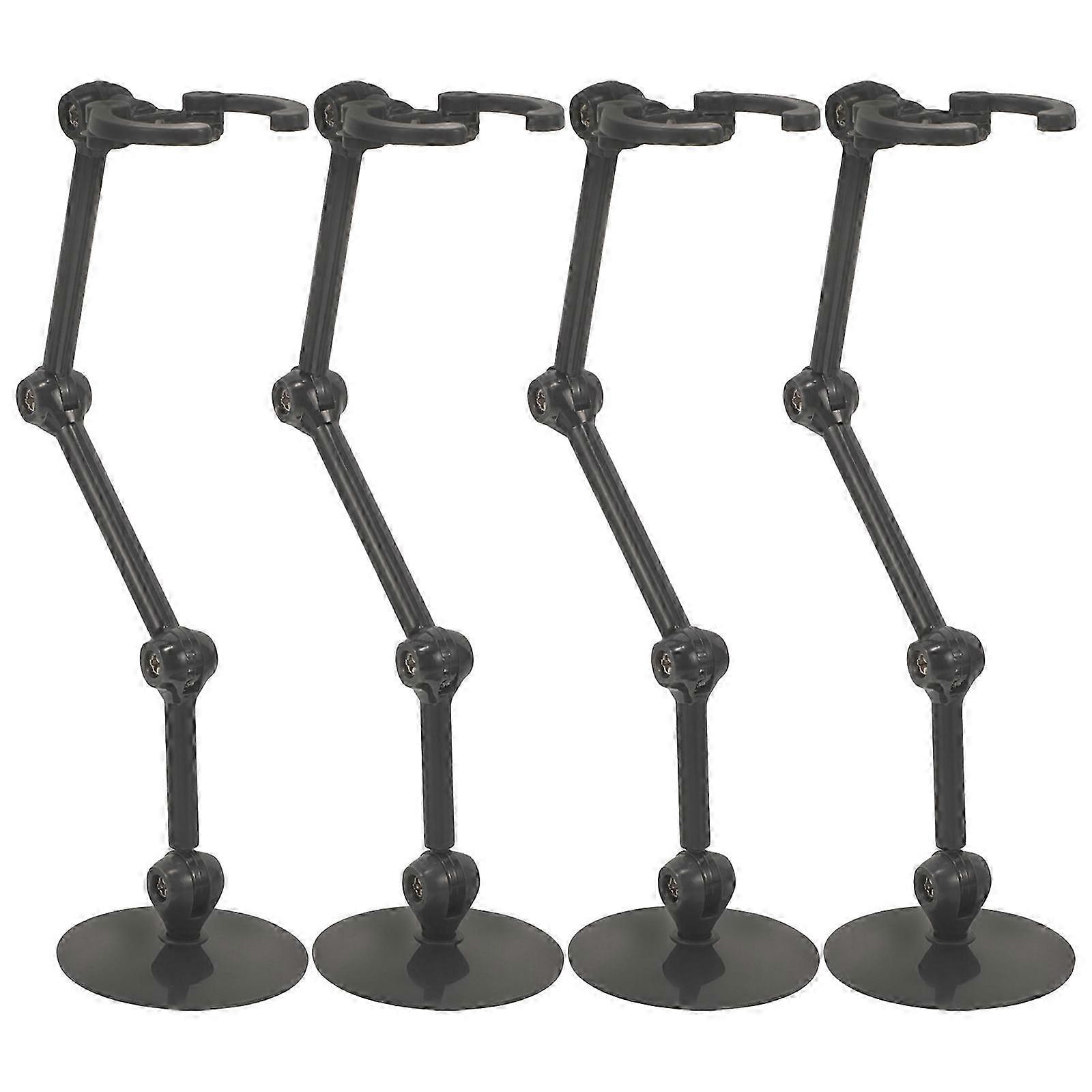 Plastic Action Figure Stand for Display with 4Pcs Adjustable Holder Set