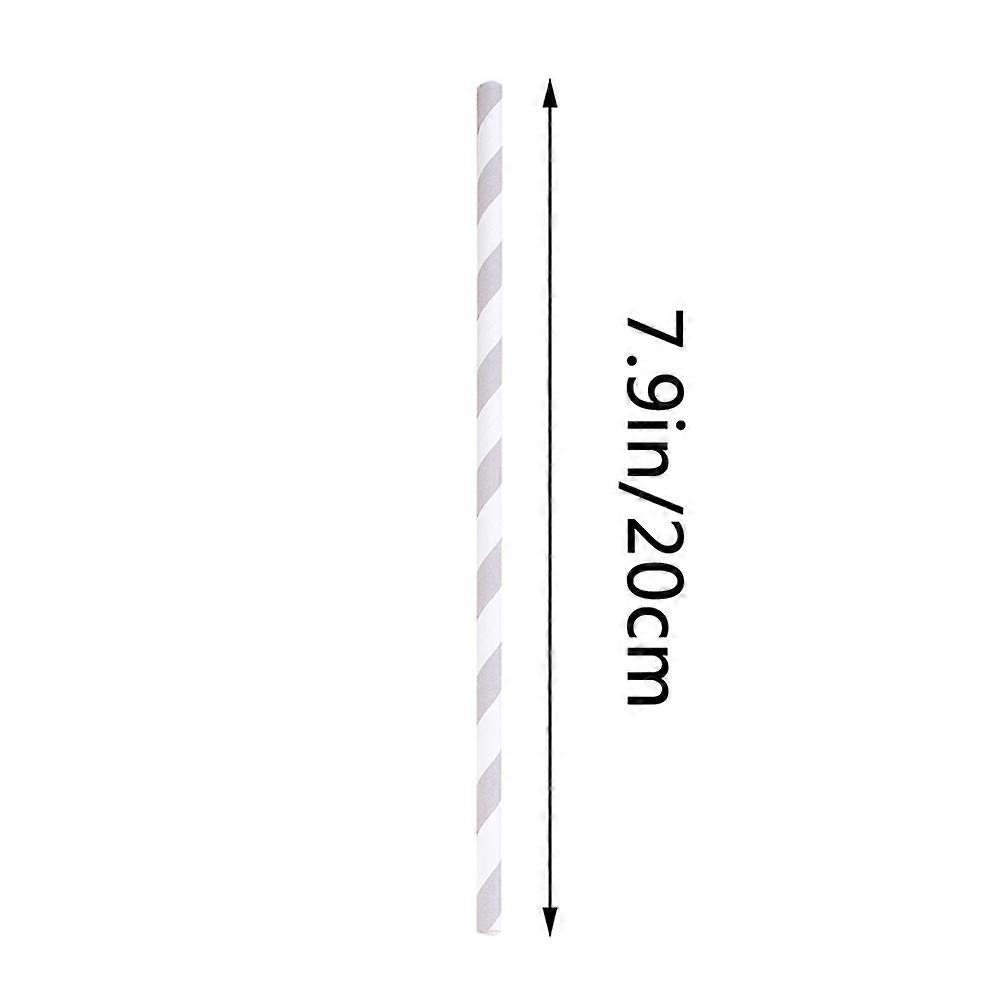 Grey Paper Straw for Drinking Use Eco-Friendly 200Pcs