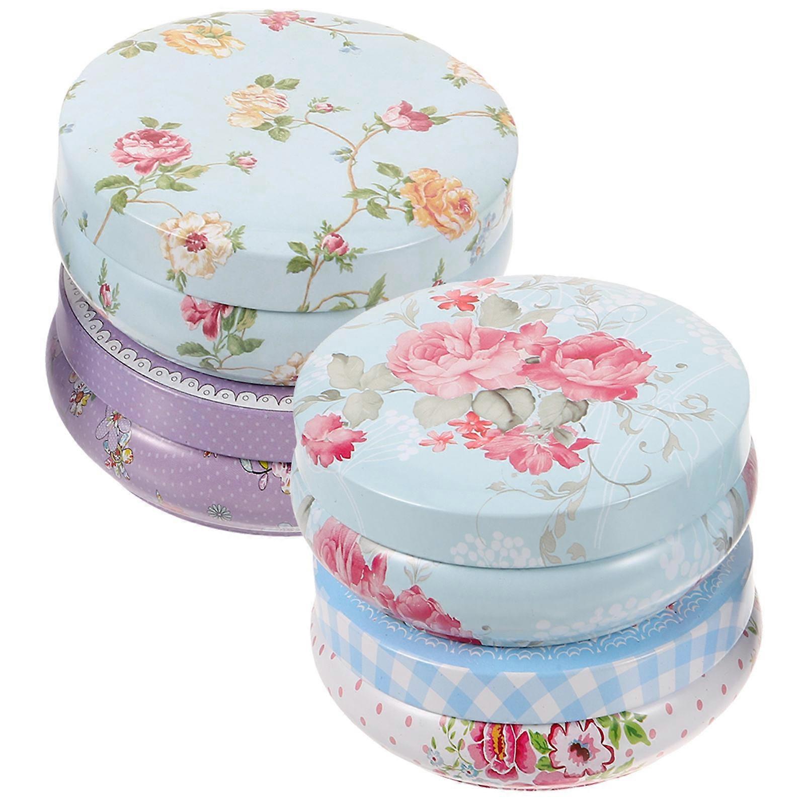 4pcs Portable Box Iron Candy Case Iron Sample Organizer Empty Small Storage Box