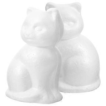 10pcs Cat Shape Foams Embryo DIY Painting Animal Models DIY Foams Embryo Unpainted Crafts