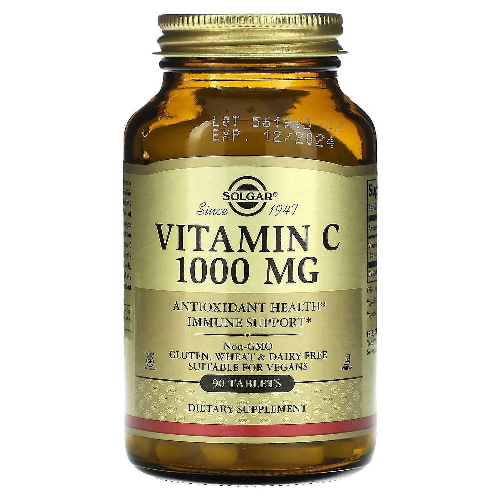 Solgar, Vitamin C, 1,000 mg, 90 Tablets, 2-Pack