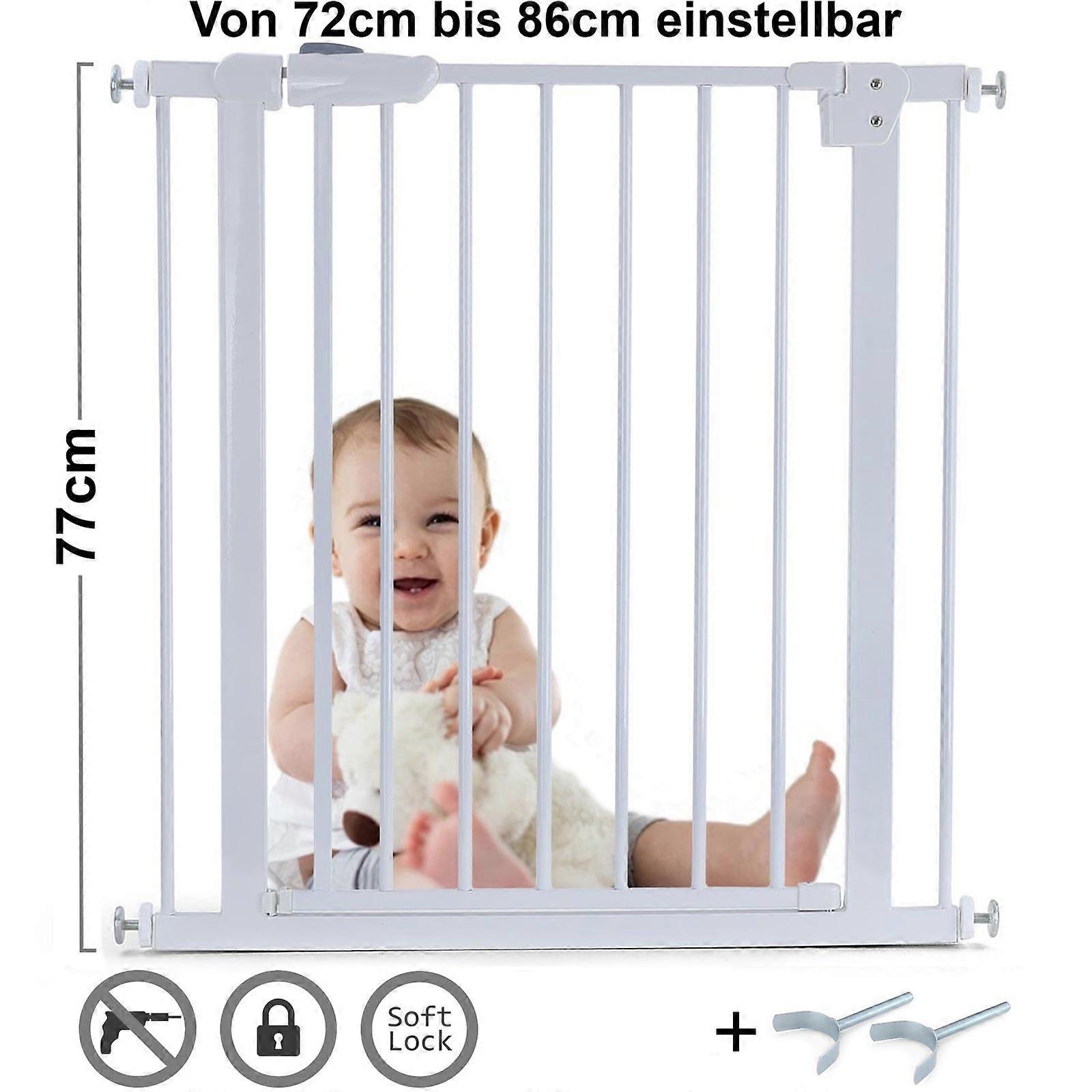 Cancello 72-86cm - bianco - altezza 77cm