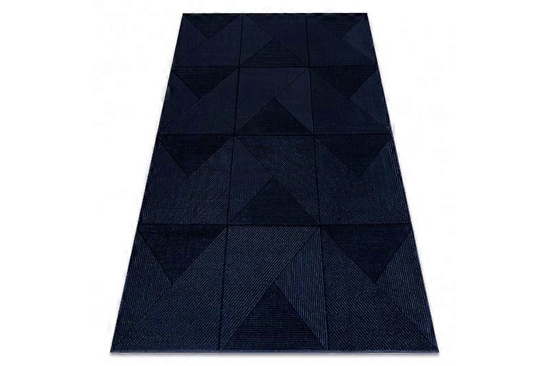 Carpet AURA J2624A dark blue - Geometric, structural, modern