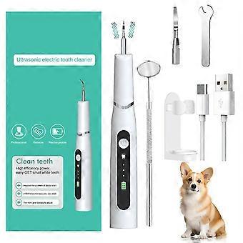 White Dog Ultrasonic Pet Tartar Removal Tooth Cleaner for Cats & Dogs - Easy Home Dental Care Tool