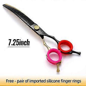 Curved Pet Thinning Shears 7.25" - Professional Grooming Scissors For Dogs And
