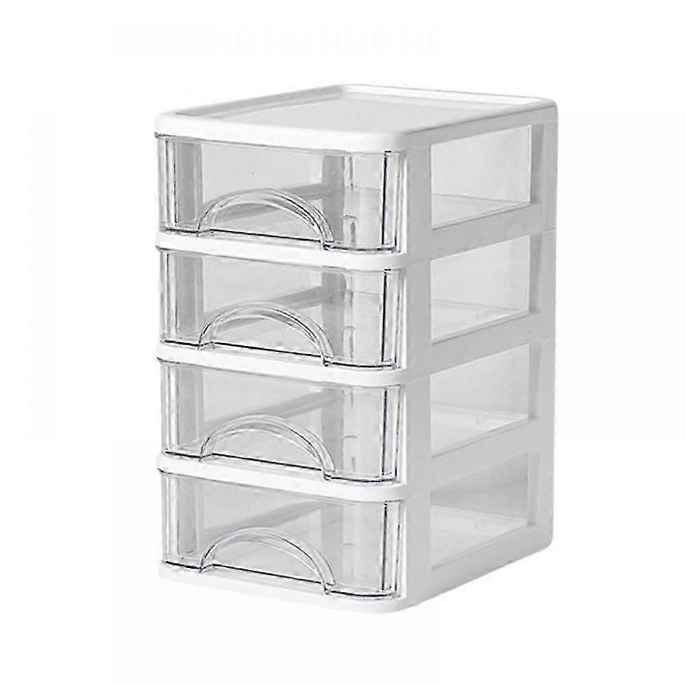 4-layer white transparent desktop storage