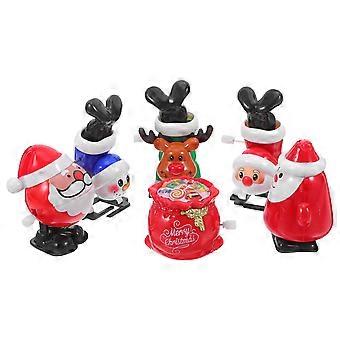 1 Conjunto de Meias de Natal: Brinquedos de Corda Criativos para Crianças - Rena de Papai Noel Boneco de Neve Mecânico de Festa de Natal - Lembranças de Festa de Natal