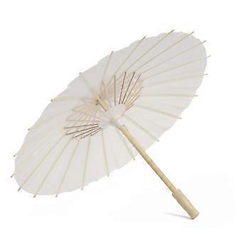 2pcs Weißer Papierschirm Regenschirm Chinesischer japanischer Papierschirm Hochzeitsdekoration (Durchmesser 40cm, Randoim Regenschirm Griffstil)