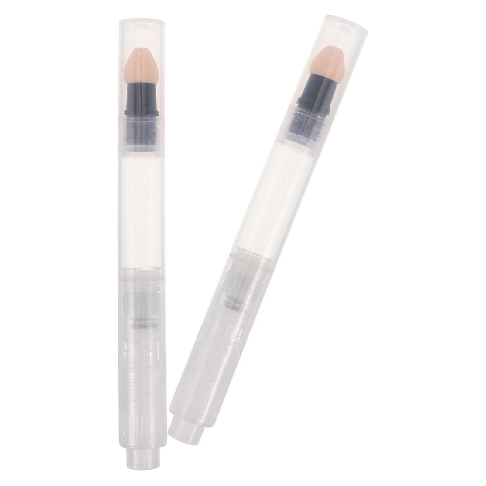 Transparent Refillable Lip Gloss Pen for Makeup Application 2Pcs