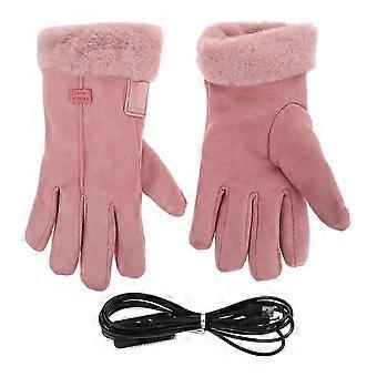 Beheizbare Winterhandschuhe für Damen, Outdoor-Radhandschuhe, warme Handschuhe, 1 Paar, Rosa