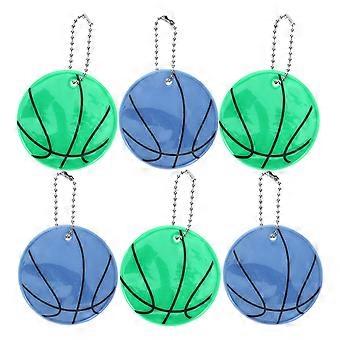 Reflective Basketball Pendant for Bag Decoration 6Pcs Bright Keychains