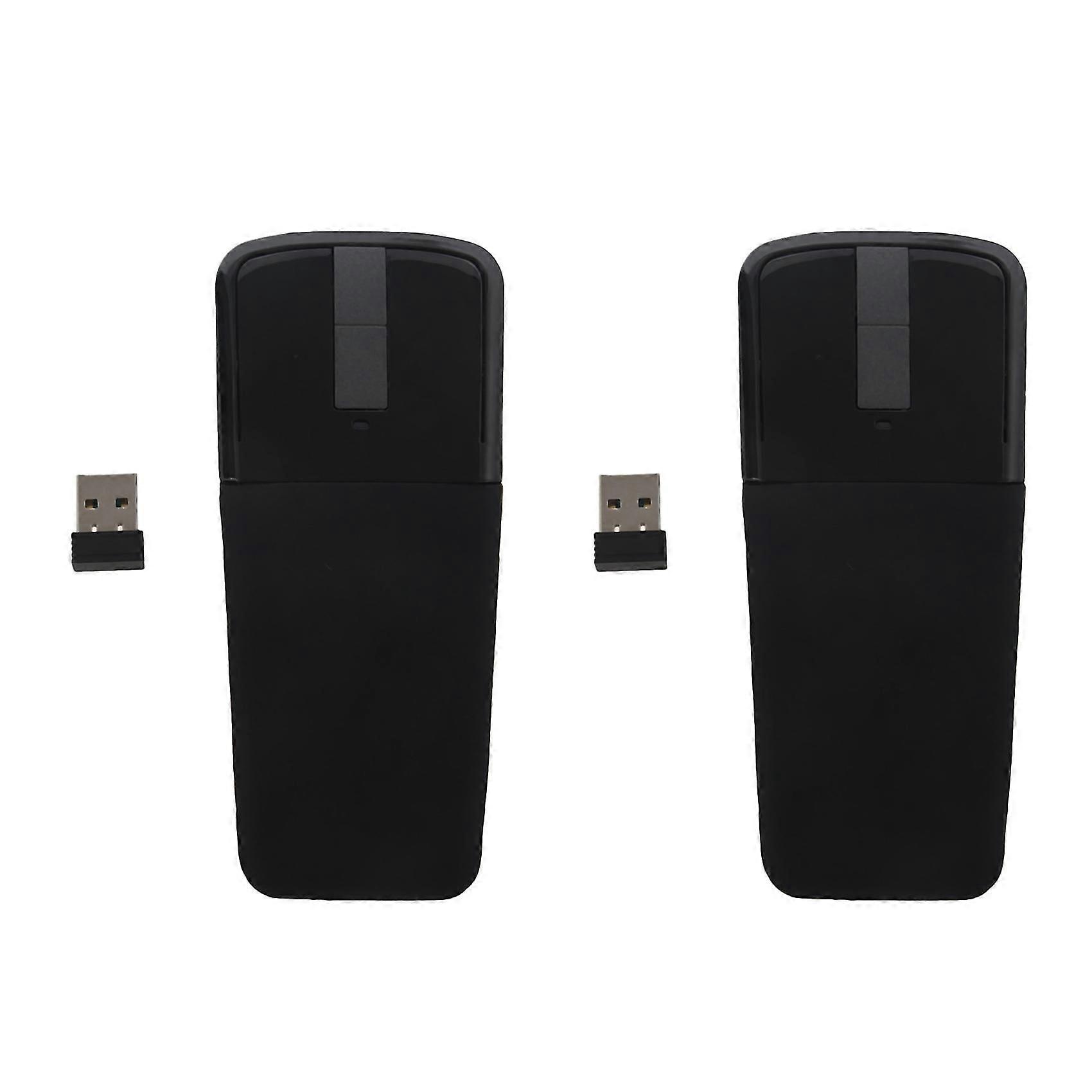 2x 2.4ghz Foldable Wireless Mouse Folding Arc Touch Slim Mouse Computer Mice For Surface Pc
