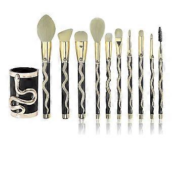 Three-dimensional snake-shaped 10-piece makeup brush set imitation animal hair eyeshadow powder makeup tools