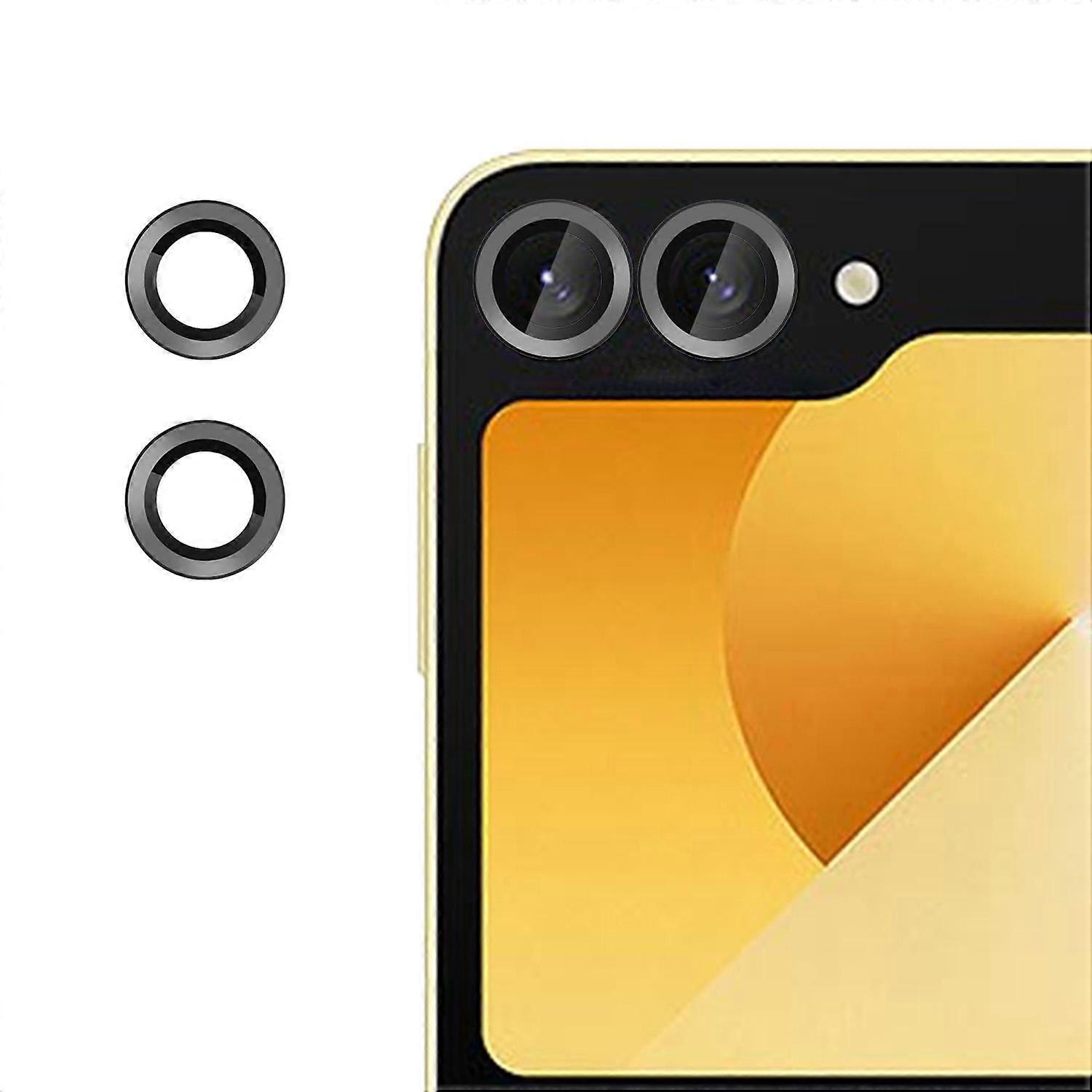 For Samsung Galaxy Z Flip7 5G Camera 9H Tempered Glass Protective Ring Black